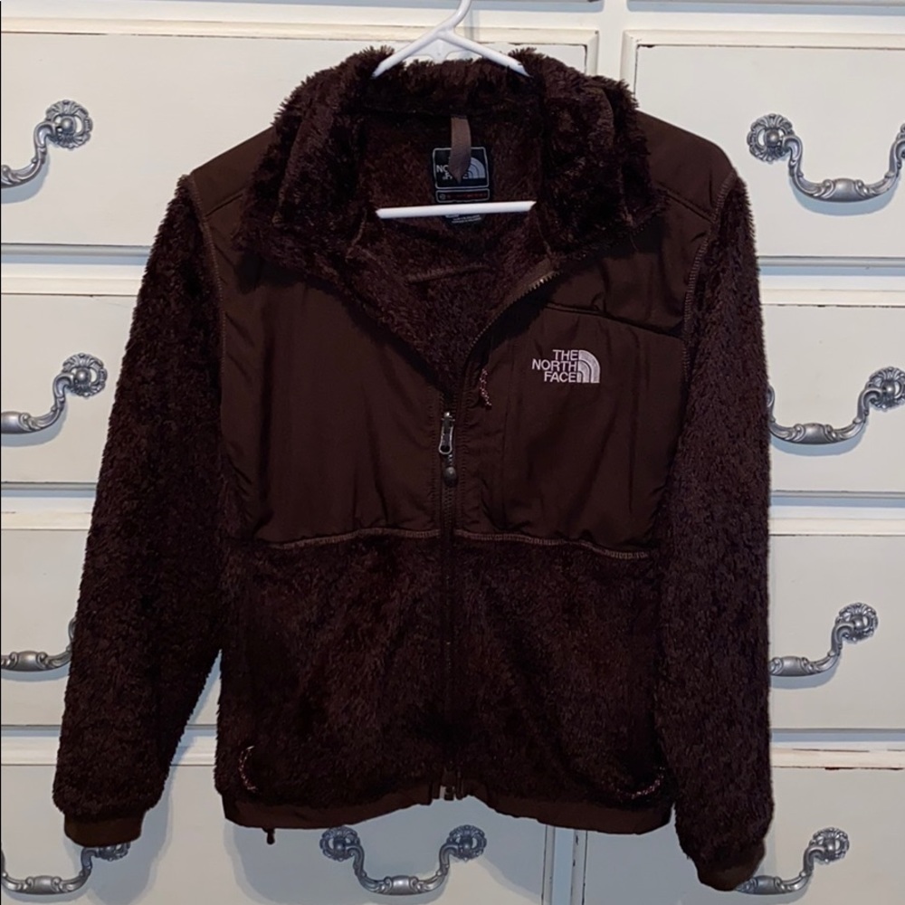 Brown Furry North Face Jacket